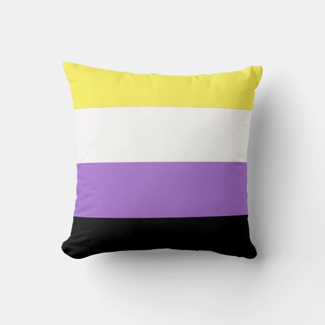 Nonbinary Pride Flag Throw Pillow (Front)