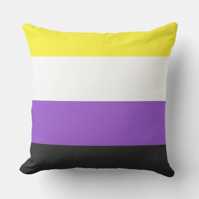 Nonbinary Pride Flag Throw Pillow (Front)