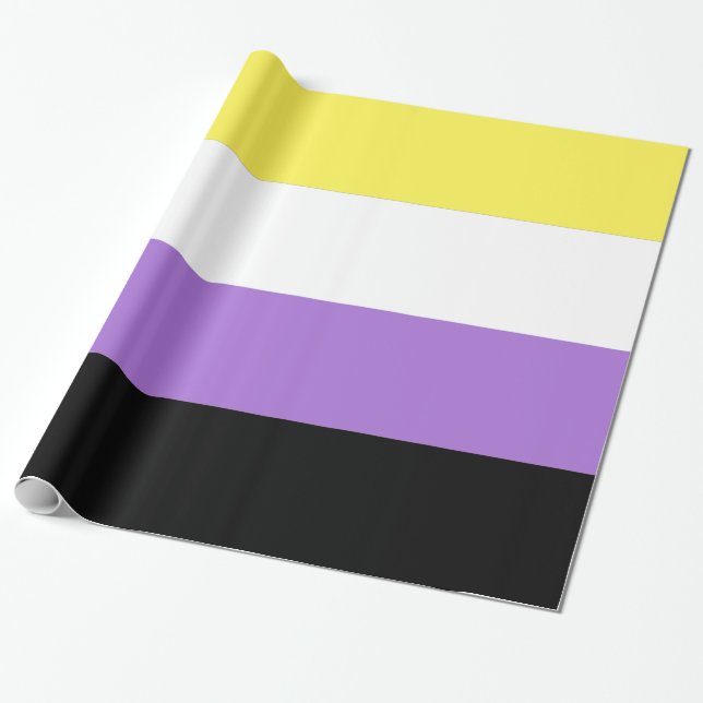 Nonbinary Pride Flag Wrapping Paper (Unrolled)