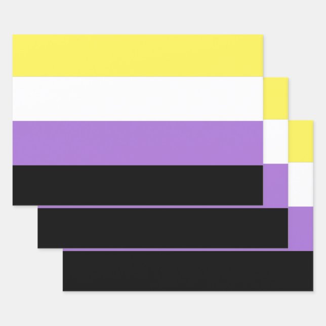 Nonbinary Pride Flag Wrapping Paper Sheets (Set)