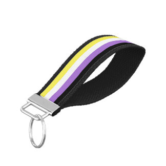 Nonbinary Pride Flag Wrist Keychain