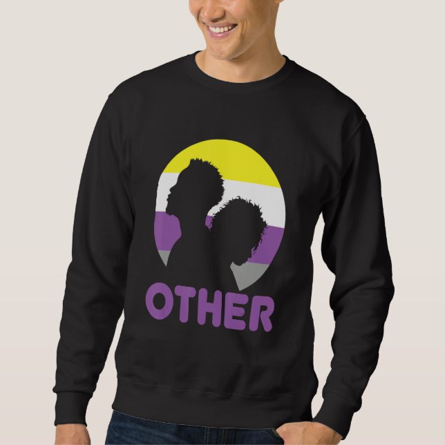 Nonbinary Pride  Genderfluid Gender Rights Non Bin Sweatshirt (Front)