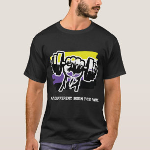Nonbinary Pride Gym Shirt — Fist Dumbbell 2026 Tee