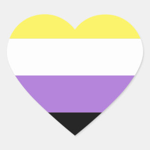 Nonbinary Pride Heart Sticker