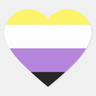 Nonbinary Pride Heart Sticker