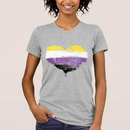 Nonbinary Pride Heart T_Shirt