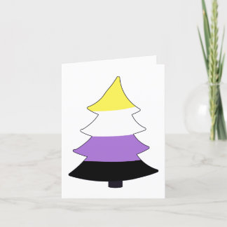 Nonbinary Pride Holigay Tree Holiday Card