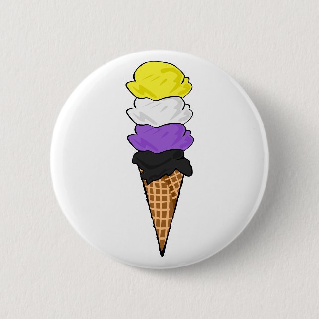 Nonbinary Pride Ice Cream Button (Front)