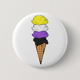 Nonbinary Pride Ice Cream Button