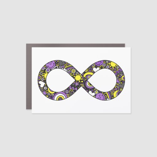 Nonbinary Pride Infinity Neurodiverse Doodle Car Magnet