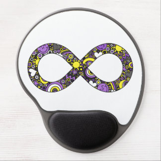 Nonbinary Pride Infinity Neurodiverse Doodle Gel Mouse Pad