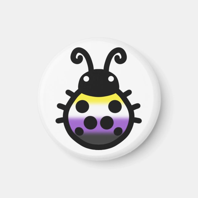 Nonbinary Pride Ladybug Magnet (Front)