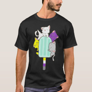 Nonbinary Pride Pan Cat Kawaii LGBTQ Non-Binary Pr T-Shirt