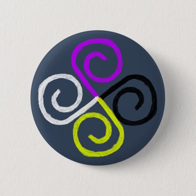 Nonbinary Pride Pinback Button (Front)