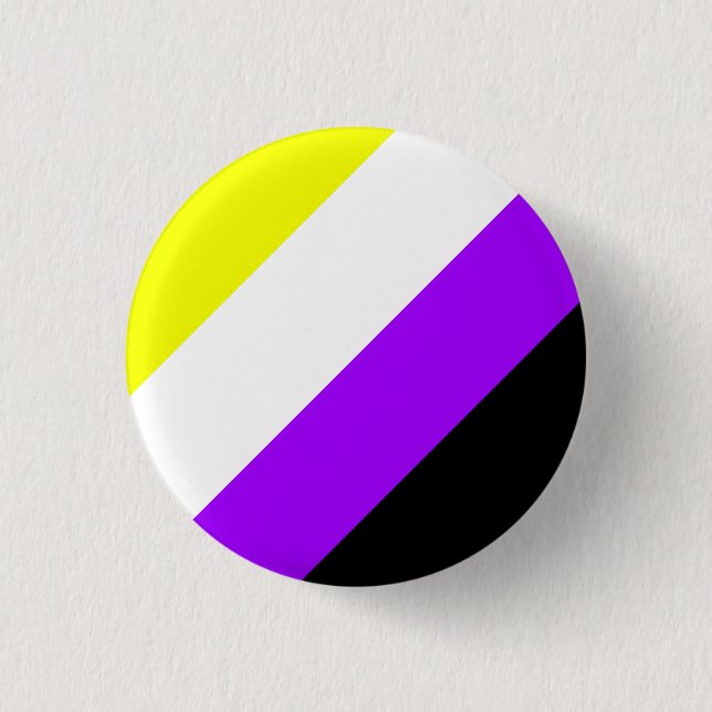 Nonbinary Pride Pinback Button (Front)
