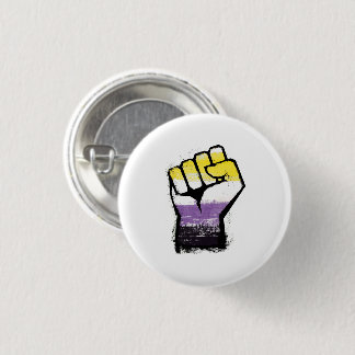 Nonbinary Pride Protest Fist Button