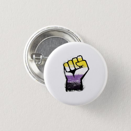 Nonbinary Pride Protest Fist Button