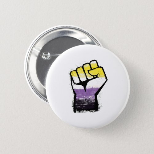 Nonbinary Pride Protest Fist Button