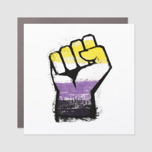 Nonbinary Pride Protest Fist Car Magnet