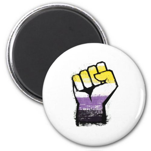 Nonbinary Pride Protest Fist Magnet