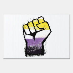 Nonbinary Pride Protest Fist Sign