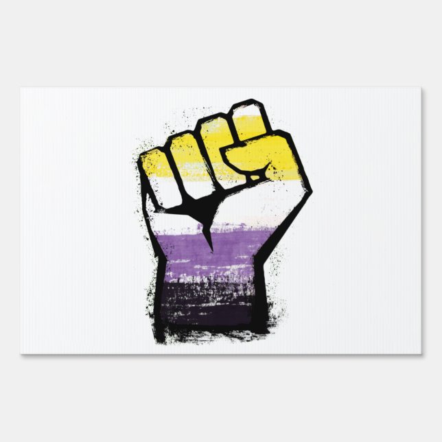 Nonbinary Pride Protest Fist Sign (Front)