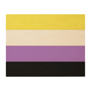 Nonbinary Pride Wood Wall Art