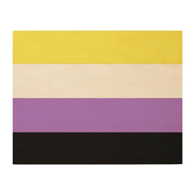 Nonbinary Pride Wood Wall Art (Front)