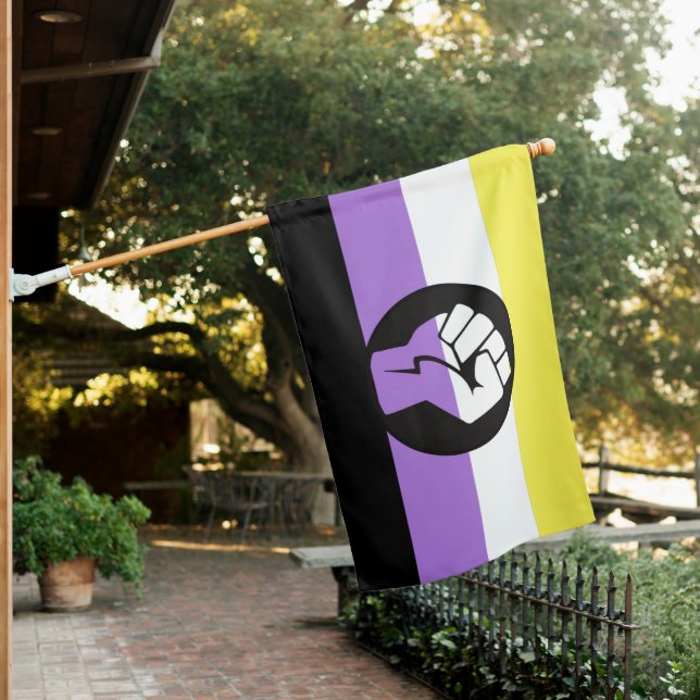 Nonbinary Protest House Flag (In SItu)