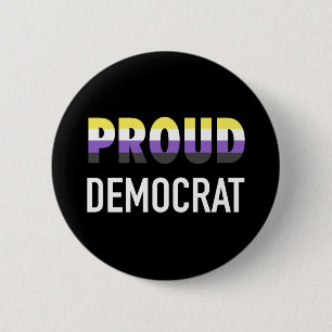 NonBinary Proud Democrat Button