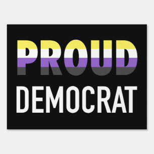NonBinary Proud Democrat Sign
