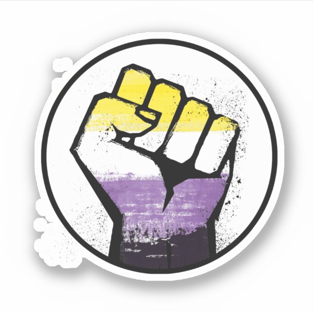 Nonbinary Resist Fist Sticker (Front)