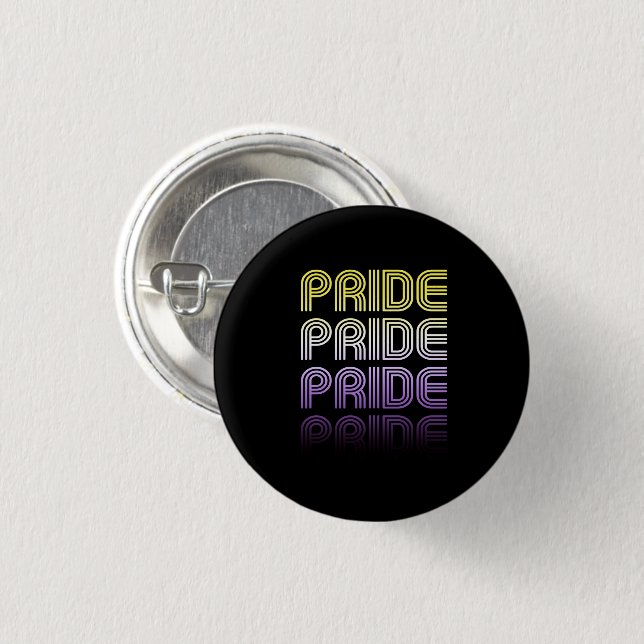 Nonbinary Retro Pride Button (Front & Back)
