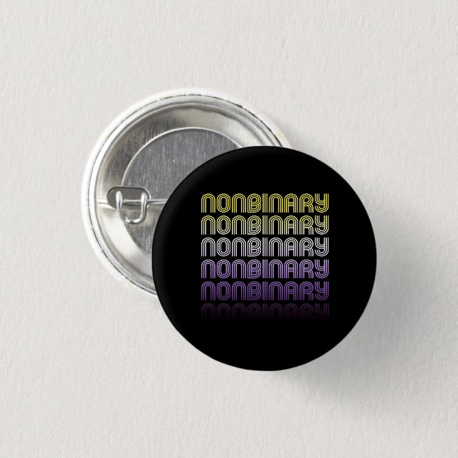 Nonbinary Retro Pride Button (Front & Back)