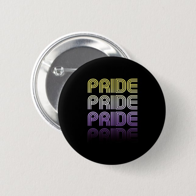 Nonbinary Retro Pride Button (Front & Back)