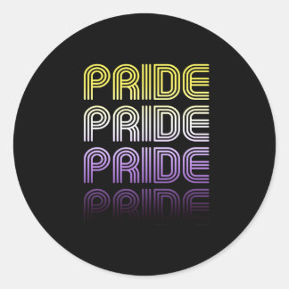 Nonbinary Retro Pride Classic Round Sticker