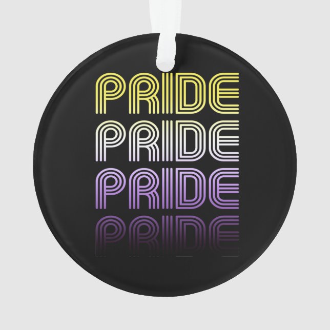 Nonbinary Retro Pride Ornament (Back)
