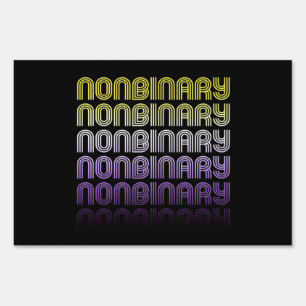 Nonbinary Retro Pride Sign