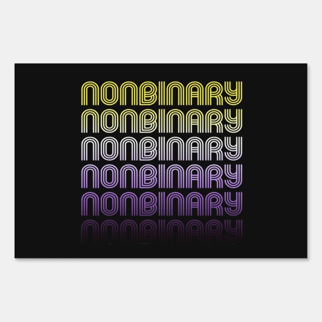 Nonbinary Retro Pride Sign (Front)