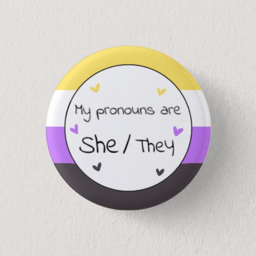 Nonbinary SheThey Pronoun Pin