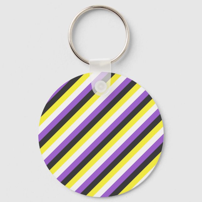 NonBinary Stripes  Keychain (Front)