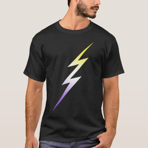 Nonbinary Subtle LGBTQ LGBT Lightning Bolt Enby NB T_Shirt