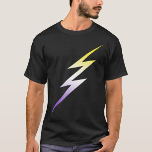 Nonbinary Subtle LGBTQ LGBT Lightning Bolt Enby NB T-Shirt