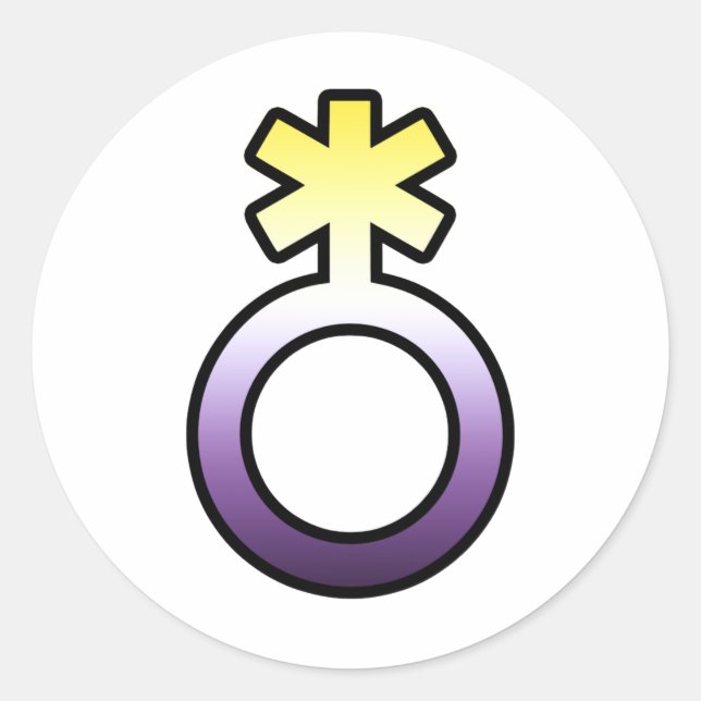 Nonbinary Symbol Classic Round Sticker (Front)