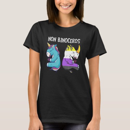 Nonbinary Unicorn Rhino LGBT Nonbinary Flag Gender T_Shirt