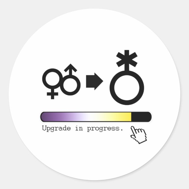 Nonbinary Upgrade Classic Round Sticker (Front)