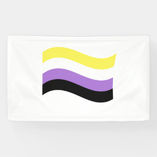 NonBinary Waving Flag Banner