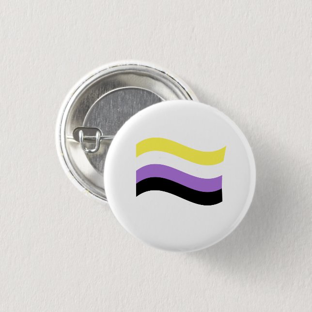 NonBinary Waving Flag Button (Front & Back)