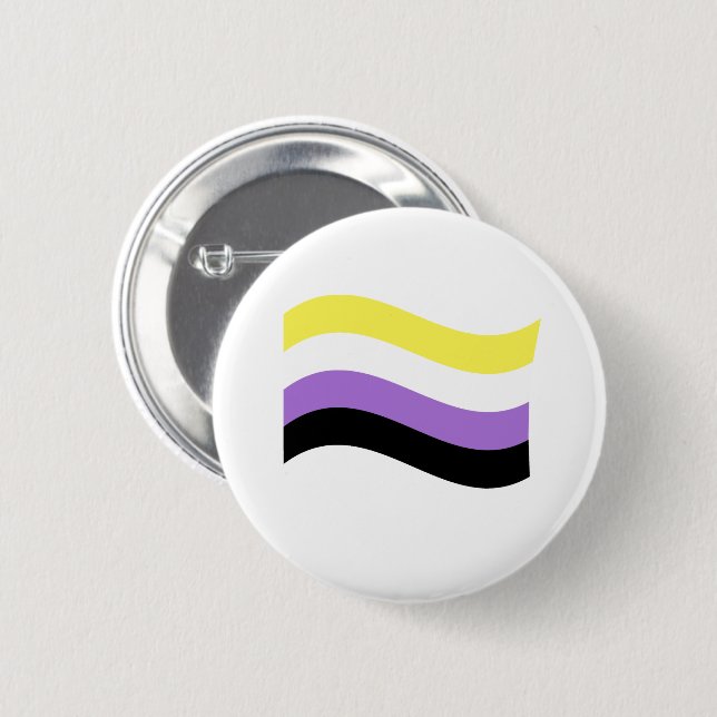 NonBinary Waving Flag Button (Front & Back)