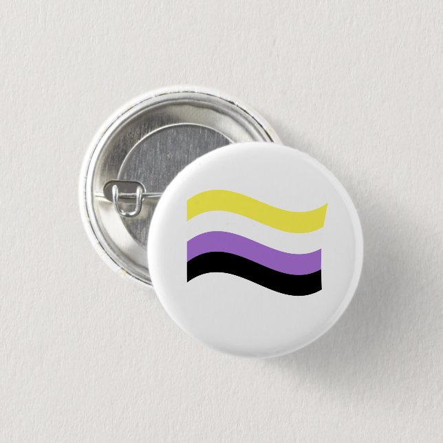 NonBinary Waving Flag Button (Front & Back)